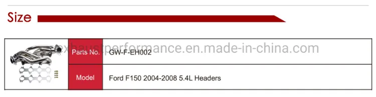 Customizable Stainless Steel Exhaust Header for Ford F150 2004-2008 5.4L