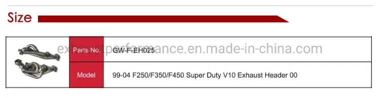 Customizable Stainless Steel High Quality Exhaust Header for Ford F250/F350/F450